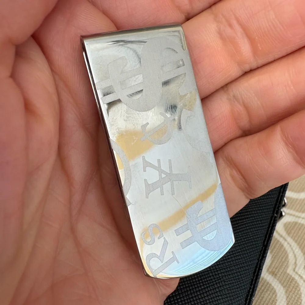 Titan Stainless steel silver $ Money clip dollar sign symbol